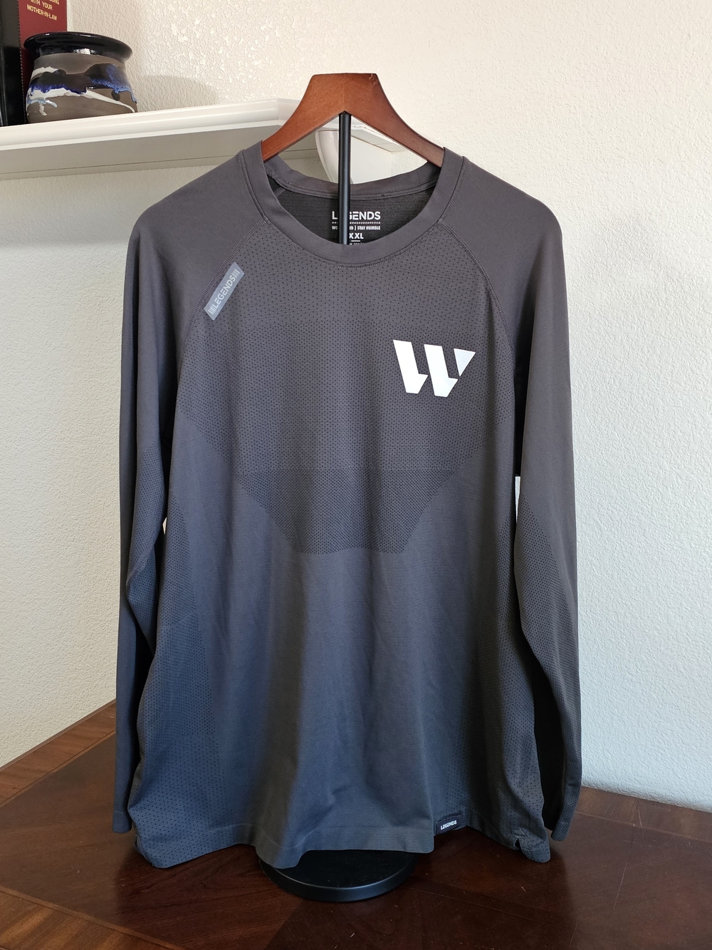 Legends Long Sleeve Perforated Training Shirt, XXL Fits as Relaxed L